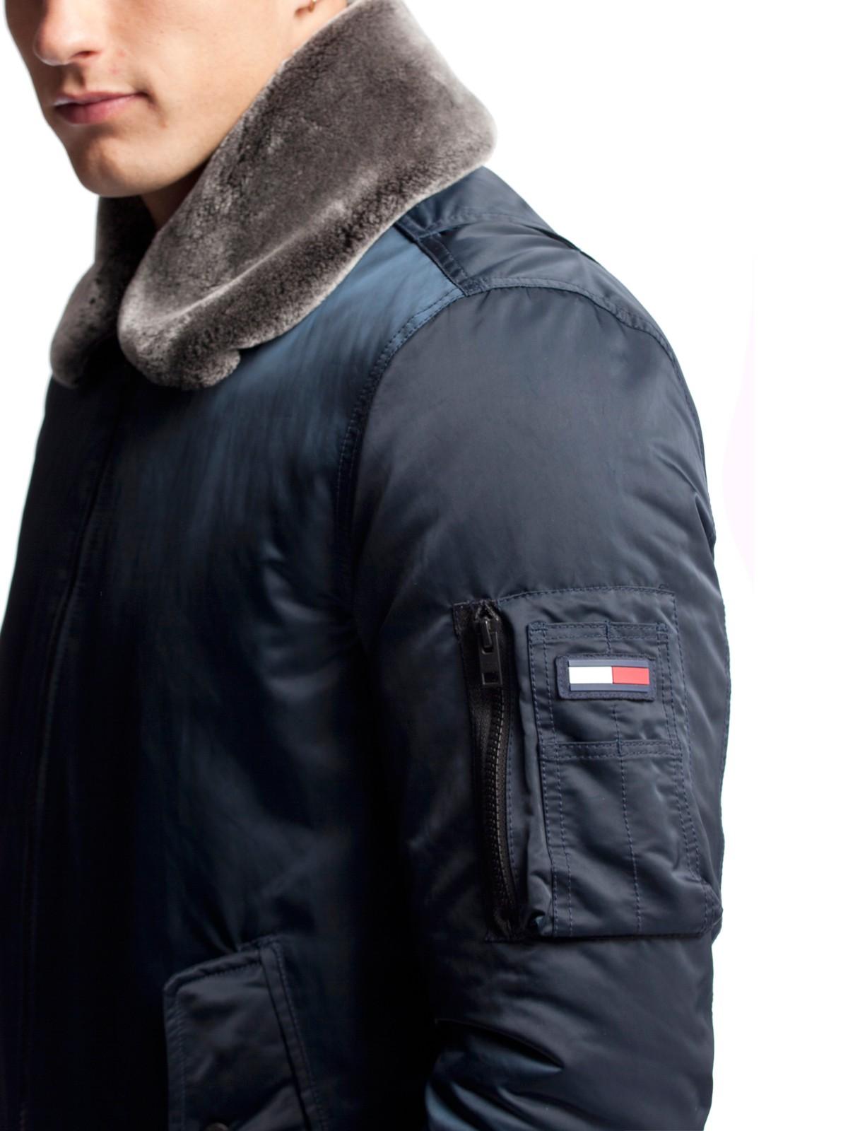 Tommy Hilfiger Hilfiger Denim Justice Faux Fur Collar Bomber Jacket in